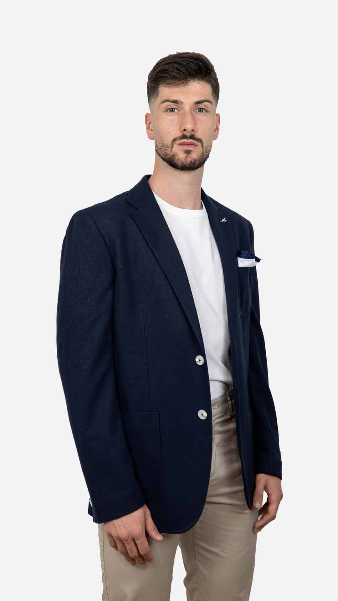 Blazer com Lenço Azul Escuro
