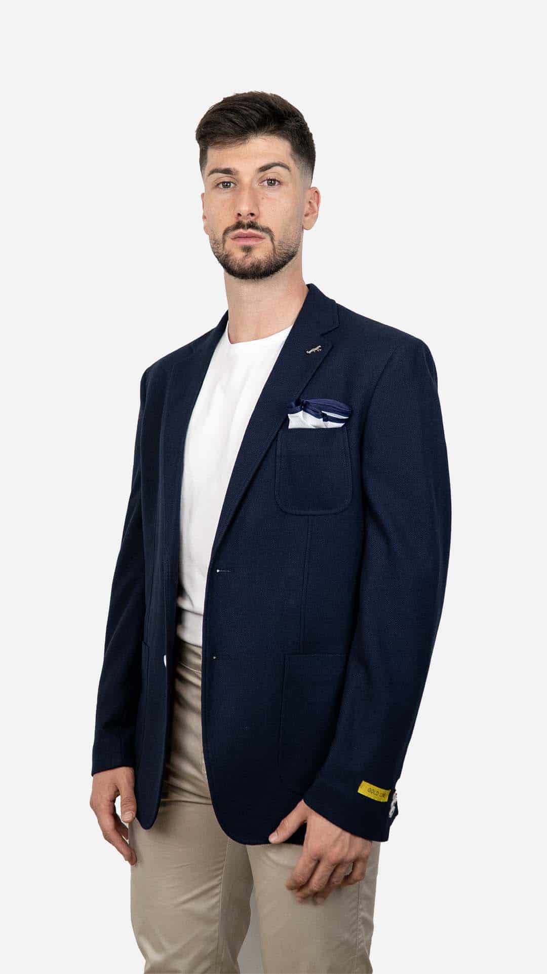 Blazer com Lenço Azul Escuro