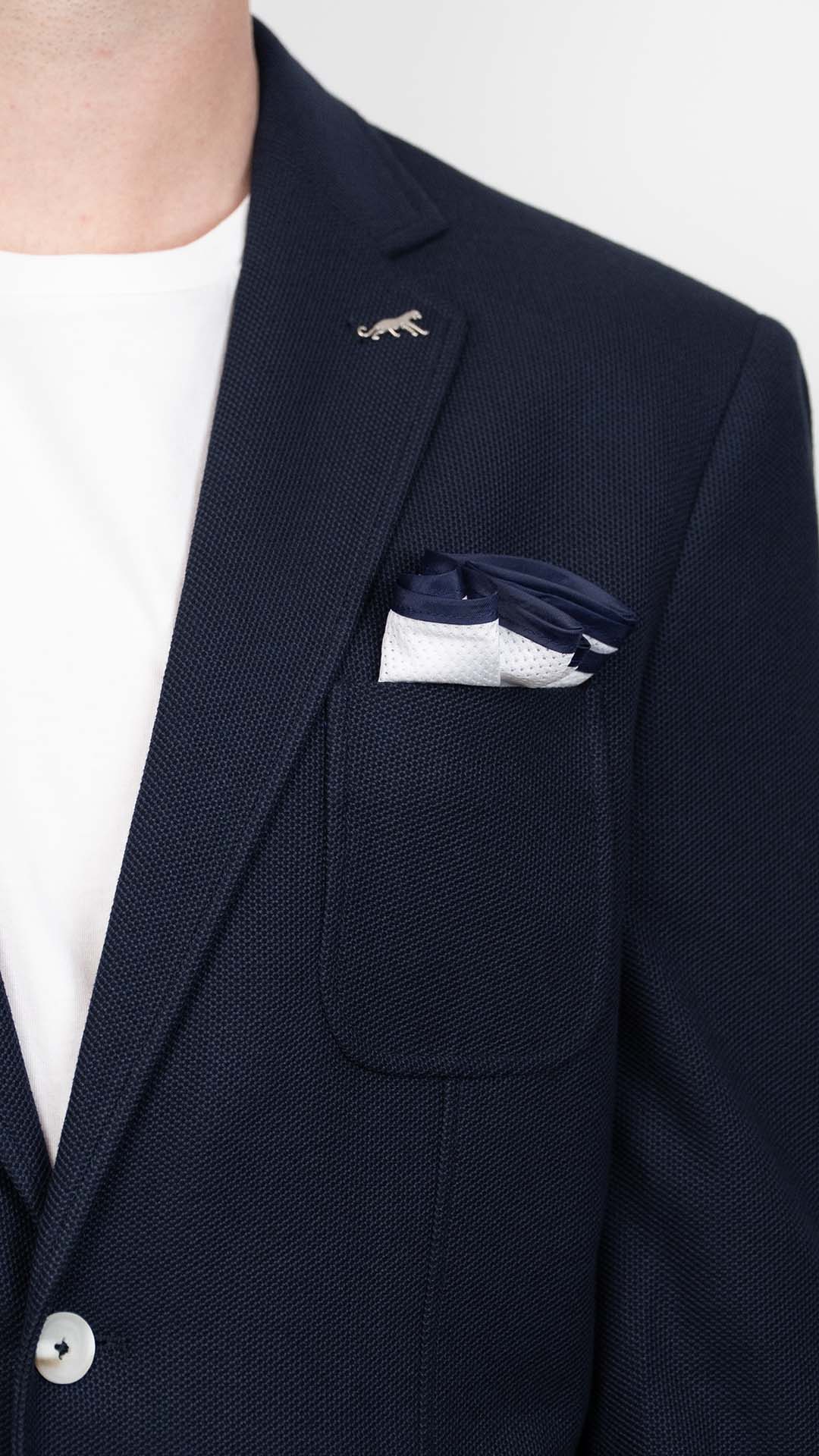 Blazer com Lenço Azul Escuro
