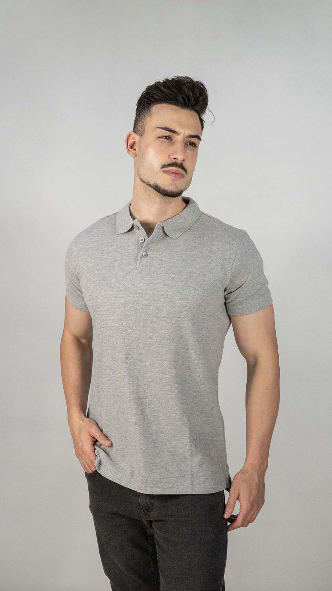 Polo Cinza Básico