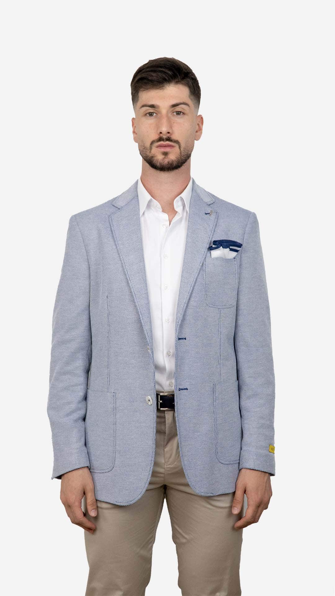 Blazer com Lenço Azul Claro