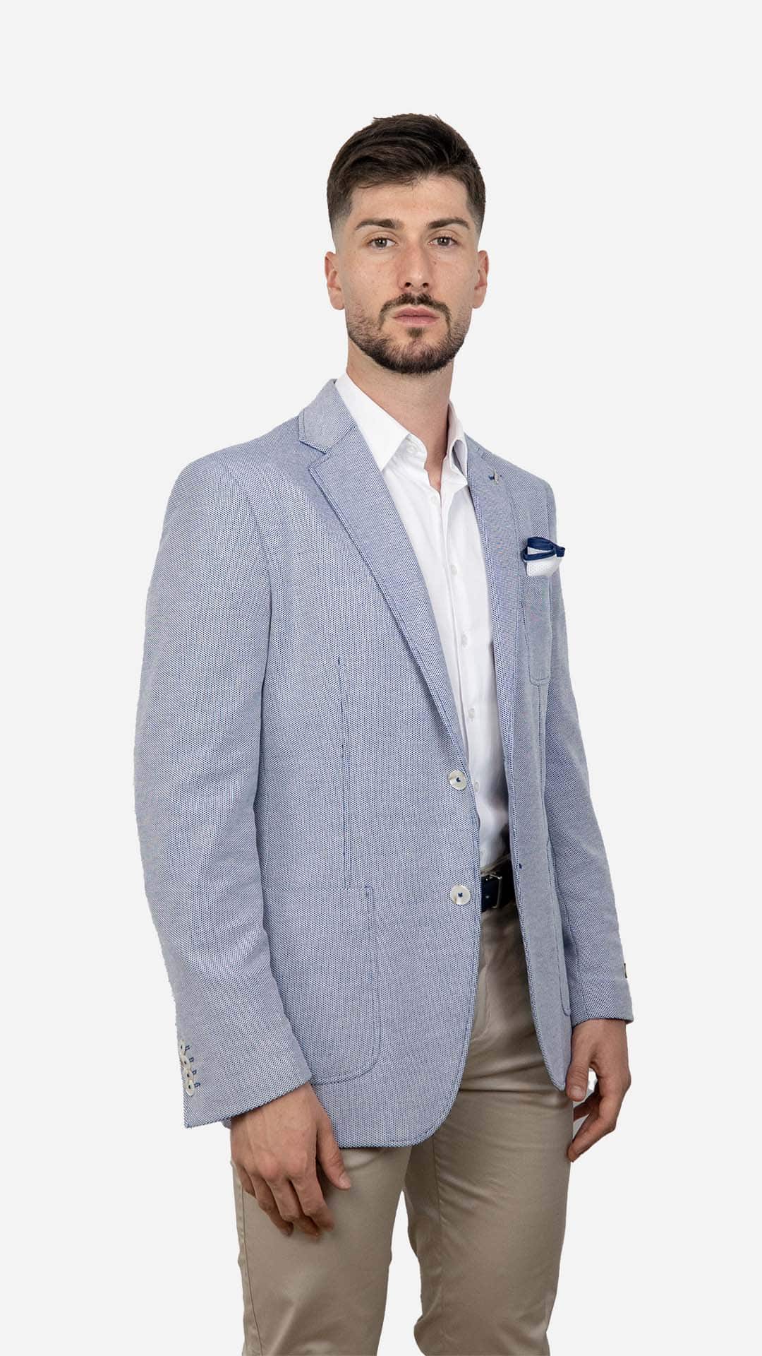 Blazer com Lenço Azul Claro