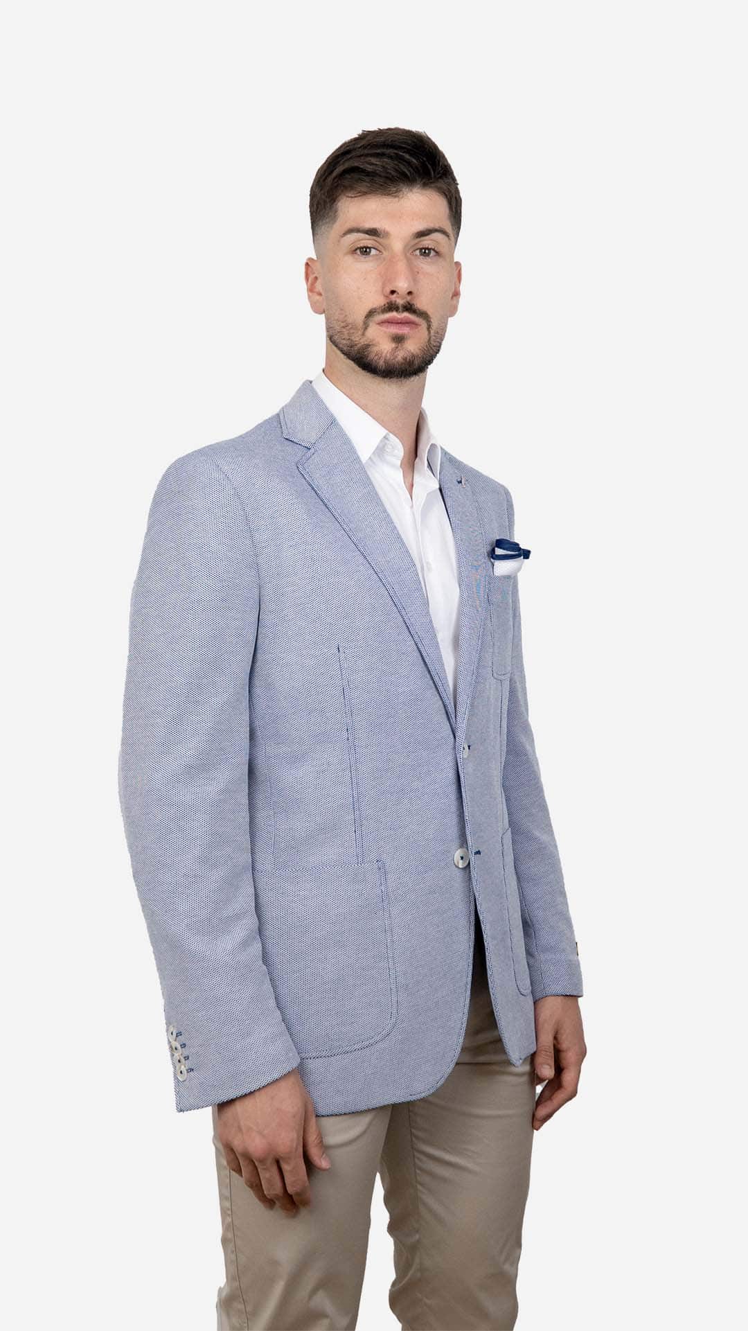 Blazer com Lenço Azul Claro
