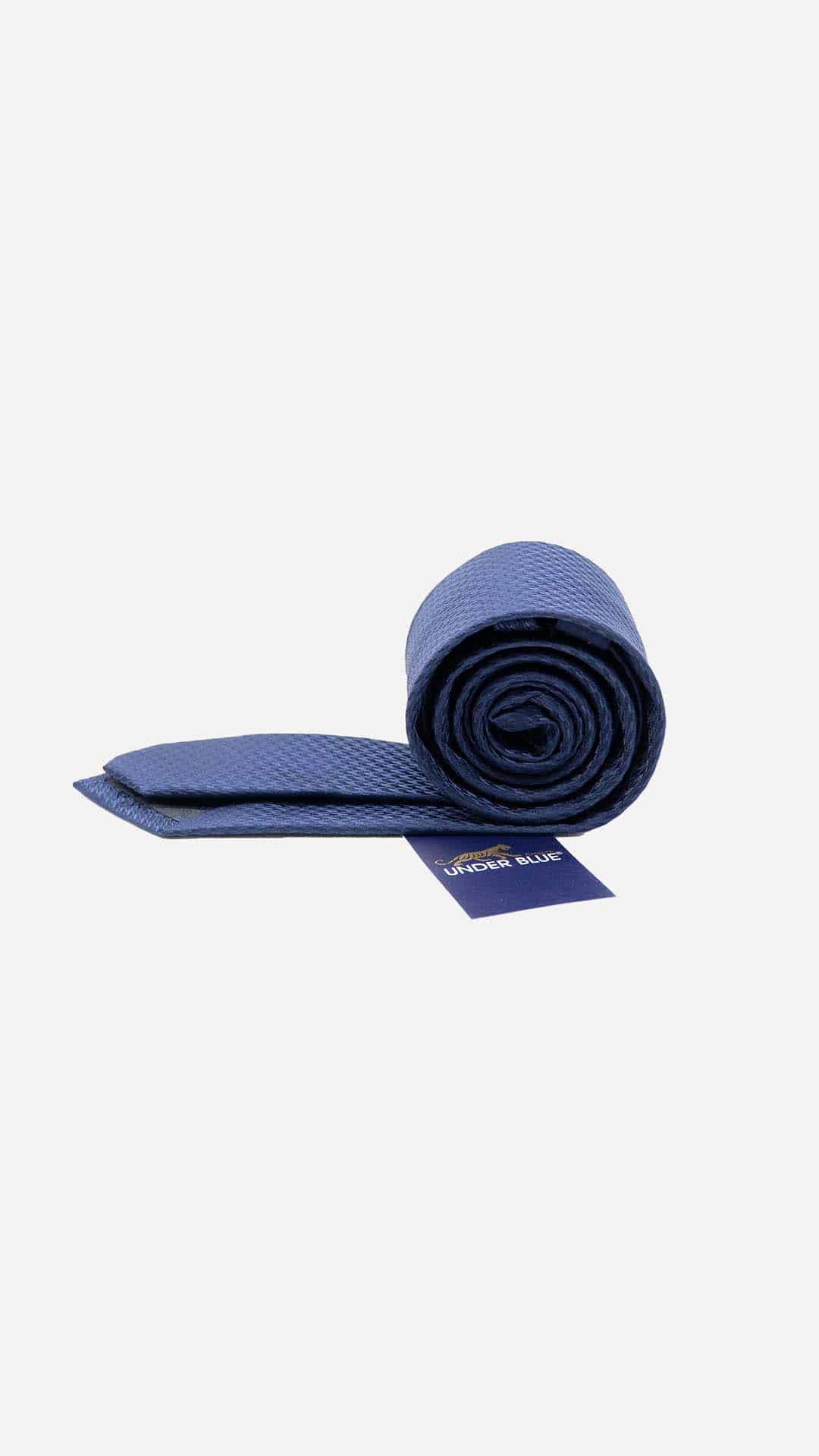 Gravata Skinny Azul Marinho com Padrão