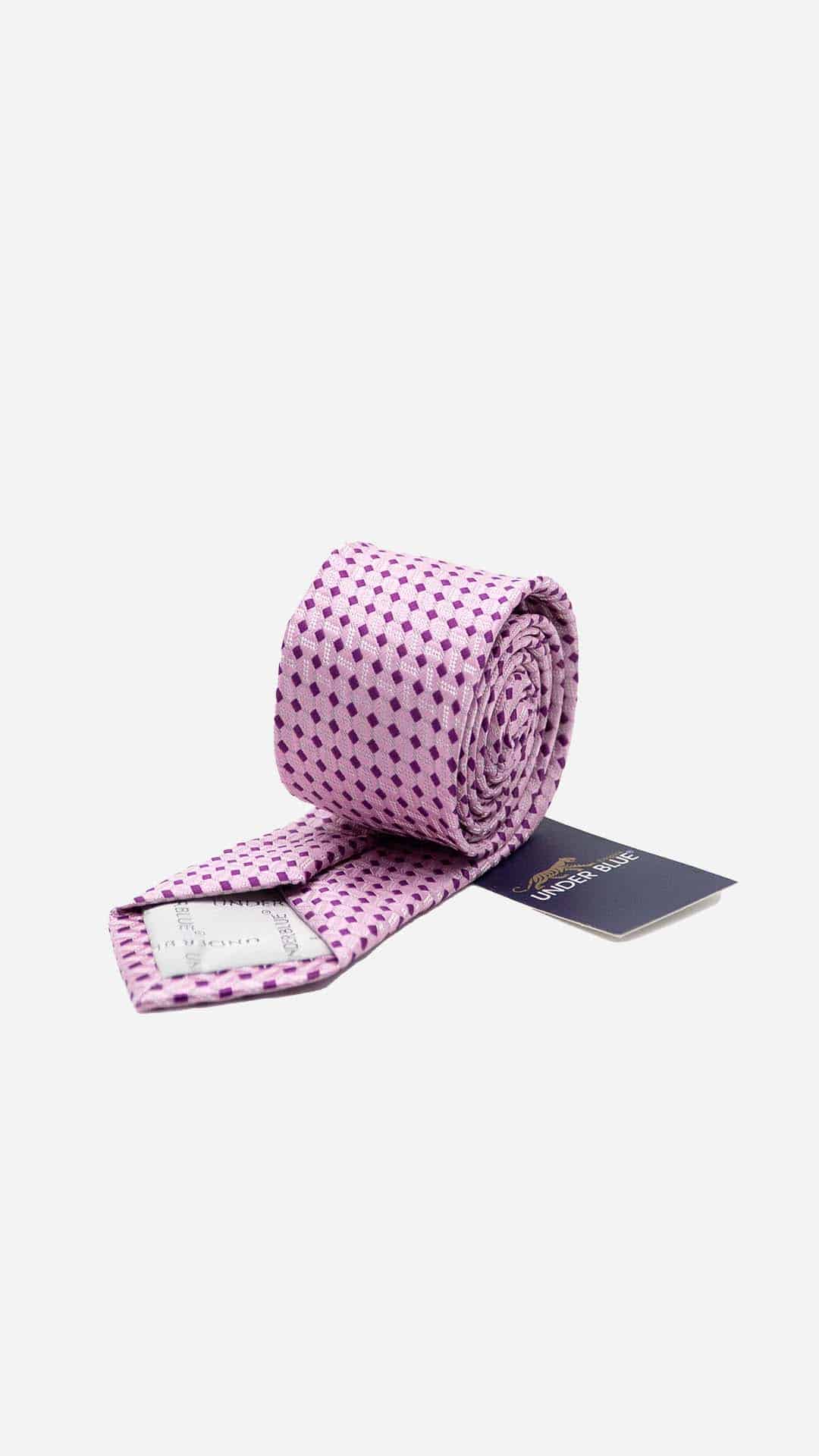 Gravata Skinny com Padrão Rosa e Vermelho