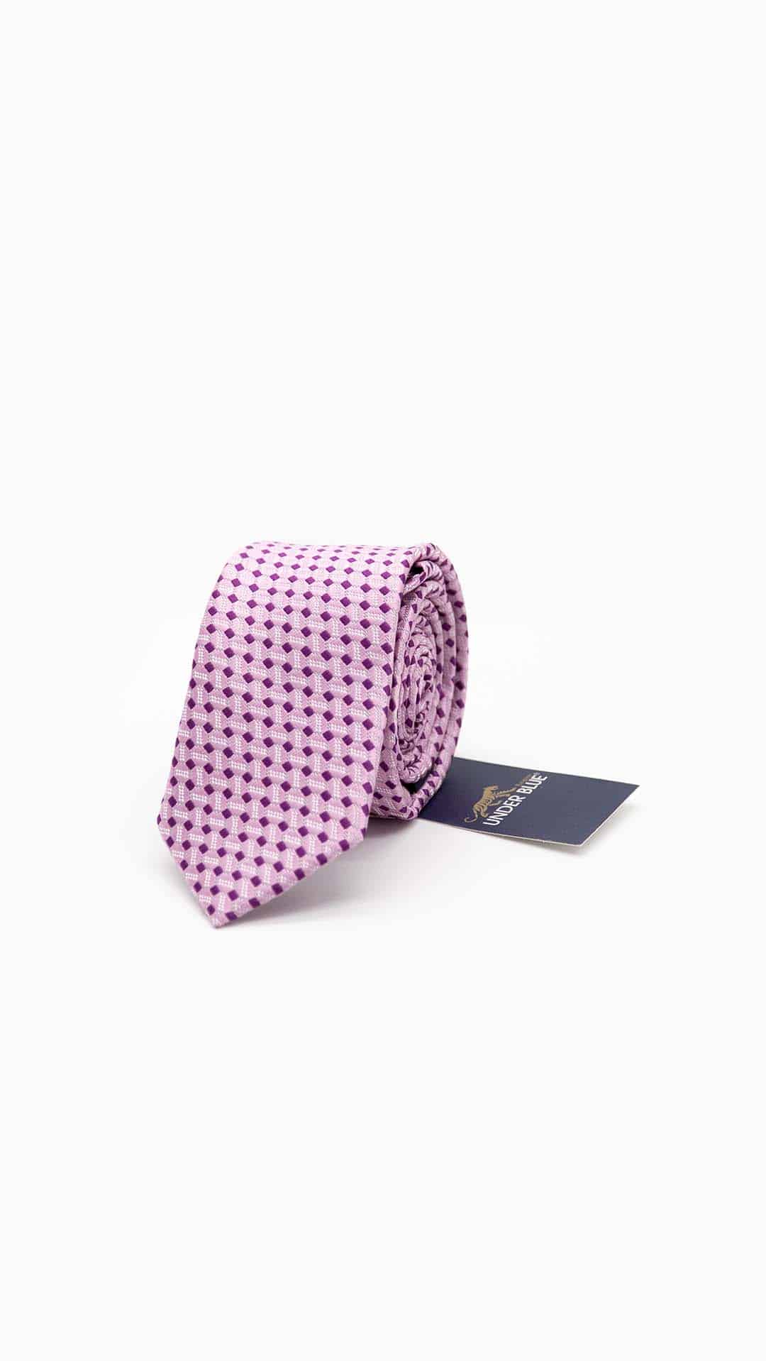 Gravata Skinny com Padrão Rosa e Vermelho