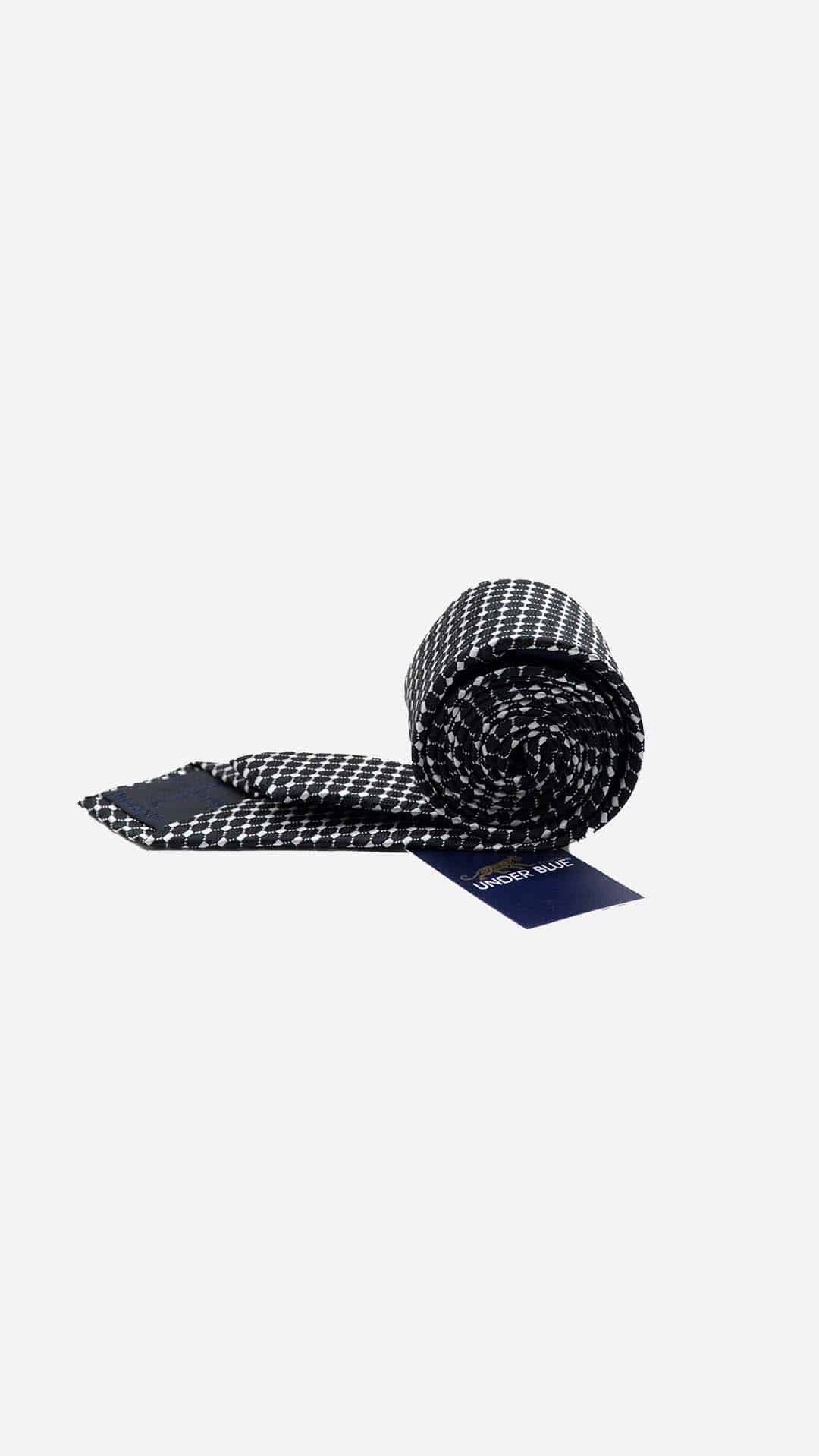 Gravata Skinny com Padrão Preto e Branco