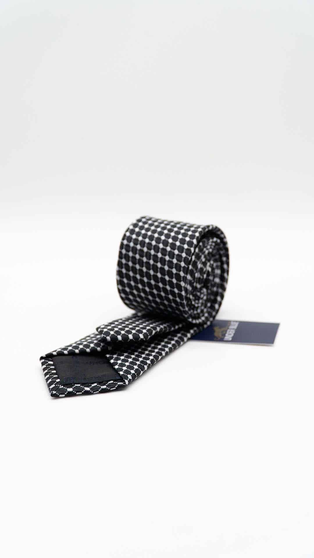 Gravata Skinny com Padrão Preto e Branco