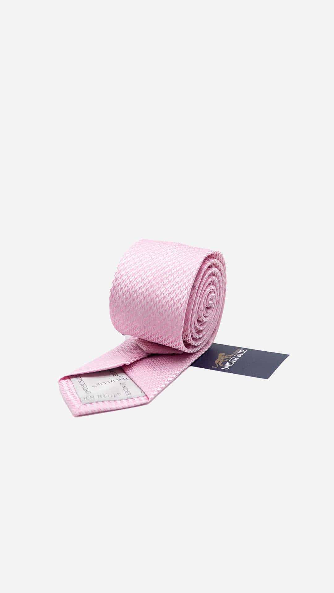 Gravata Skinny Rosa Claro com Padrão