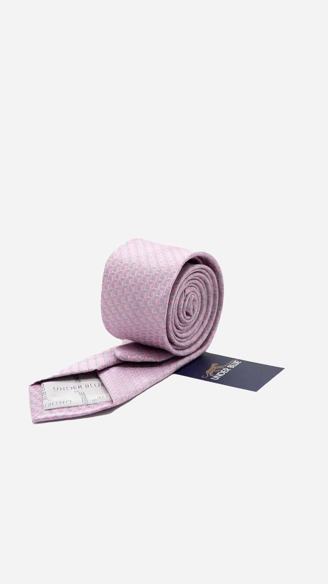 Gravata Skinny Rosa e Cinza