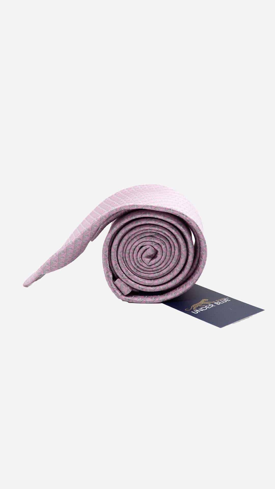 Gravata Skinny Rosa e Cinza