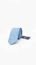 Gravata Skinny Azul Claro com Padrão
