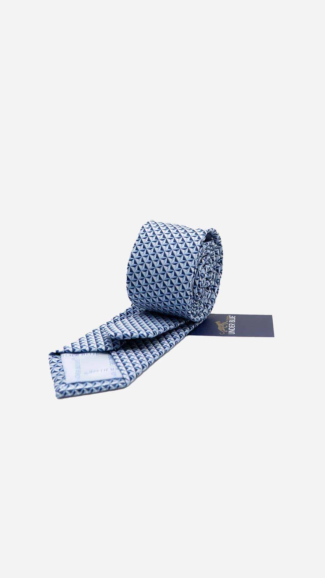 Gravata Skinny Azul Claro e Cinza