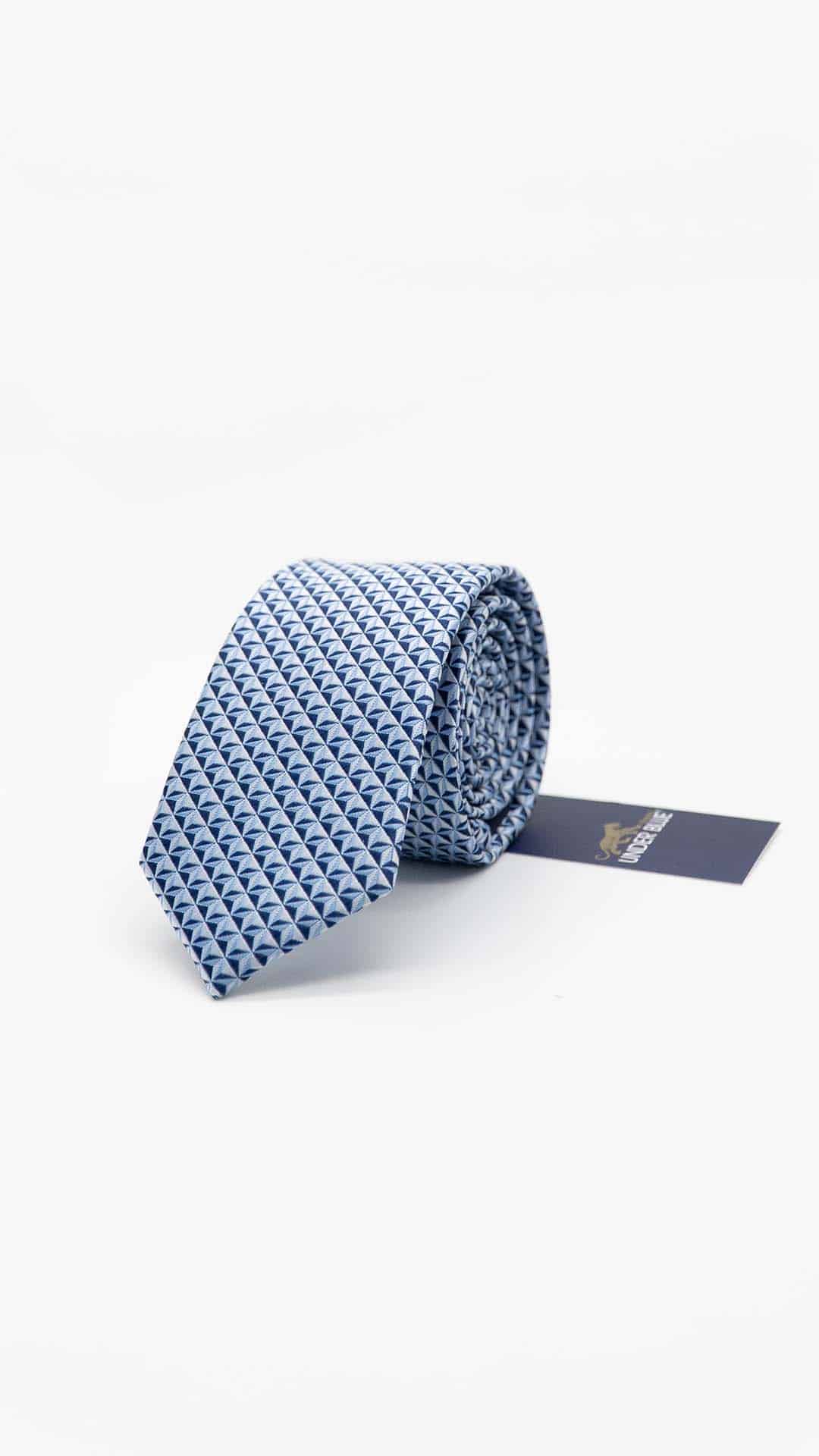 Gravata Skinny Azul Claro e Cinza