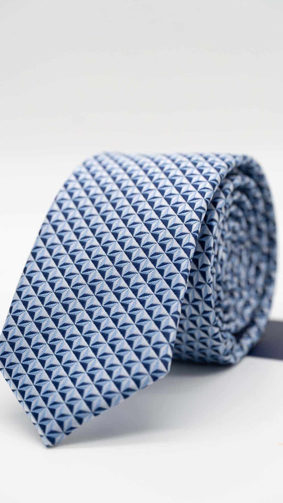 Gravata Skinny Azul Claro e Cinza