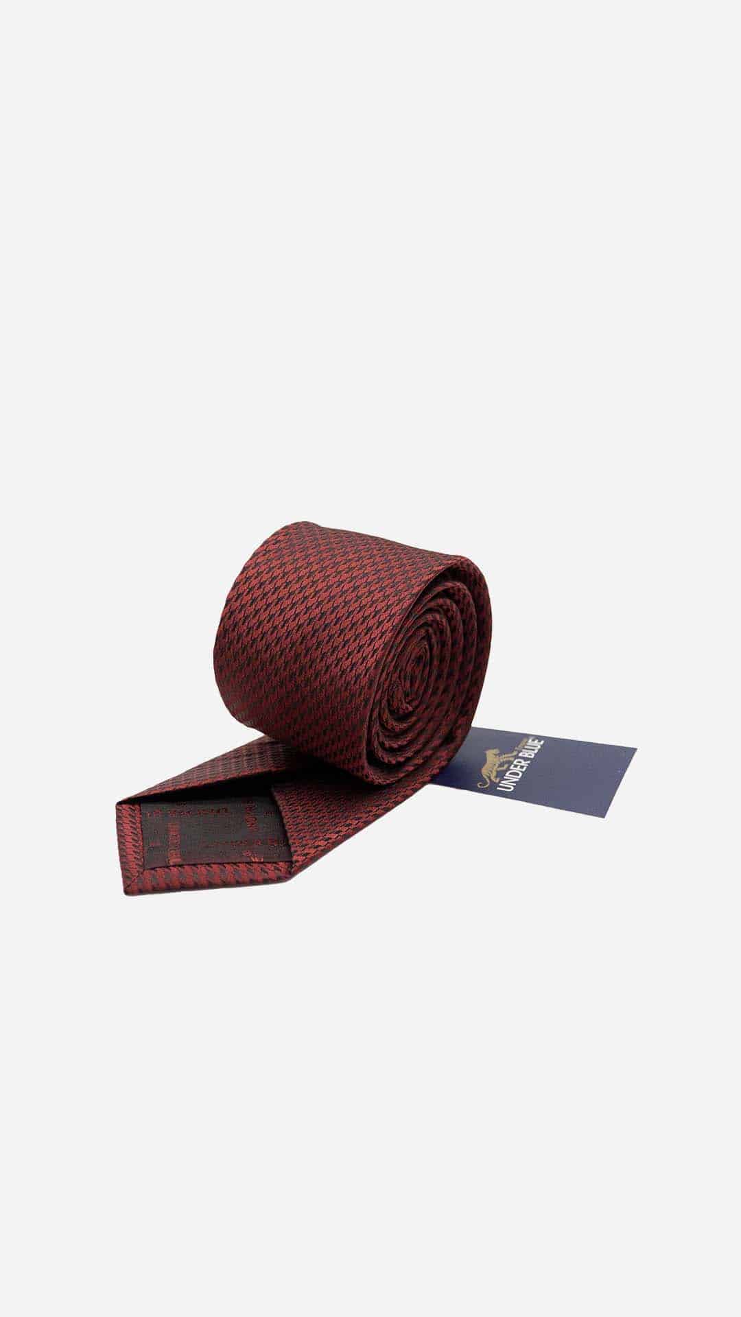 Gravata Skinny Dark Red com Padrão