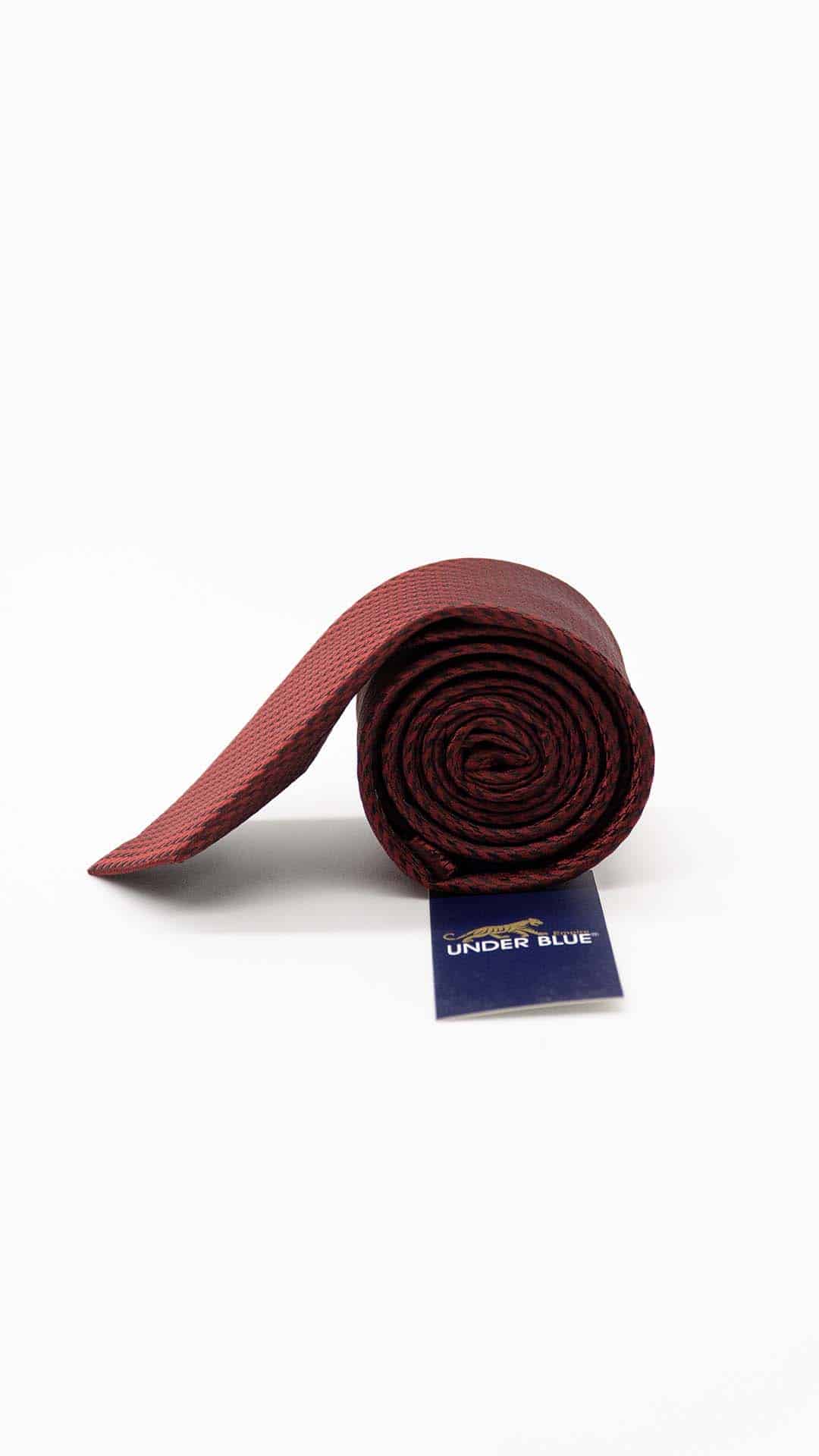 Gravata Skinny Dark Red com Padrão