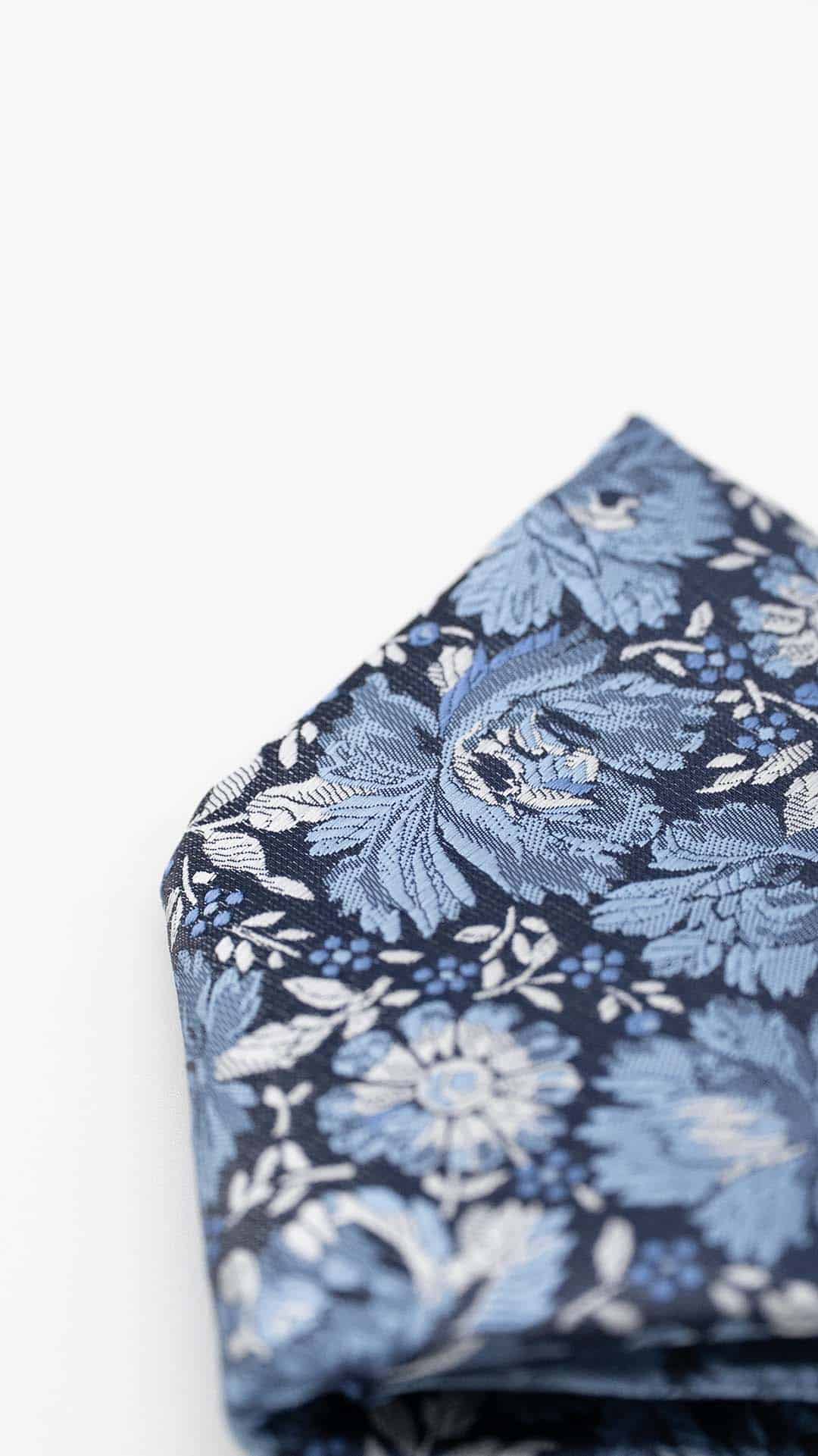 Lenço de Bolso Azul Marinho com Padrão