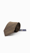 Gravata Regular Castanha com Riscas