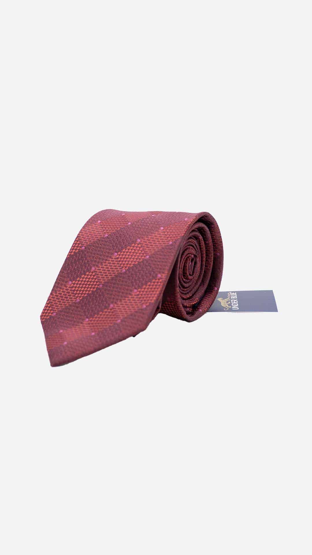 Gravata Regular Vermelha com Pintas Rosa
