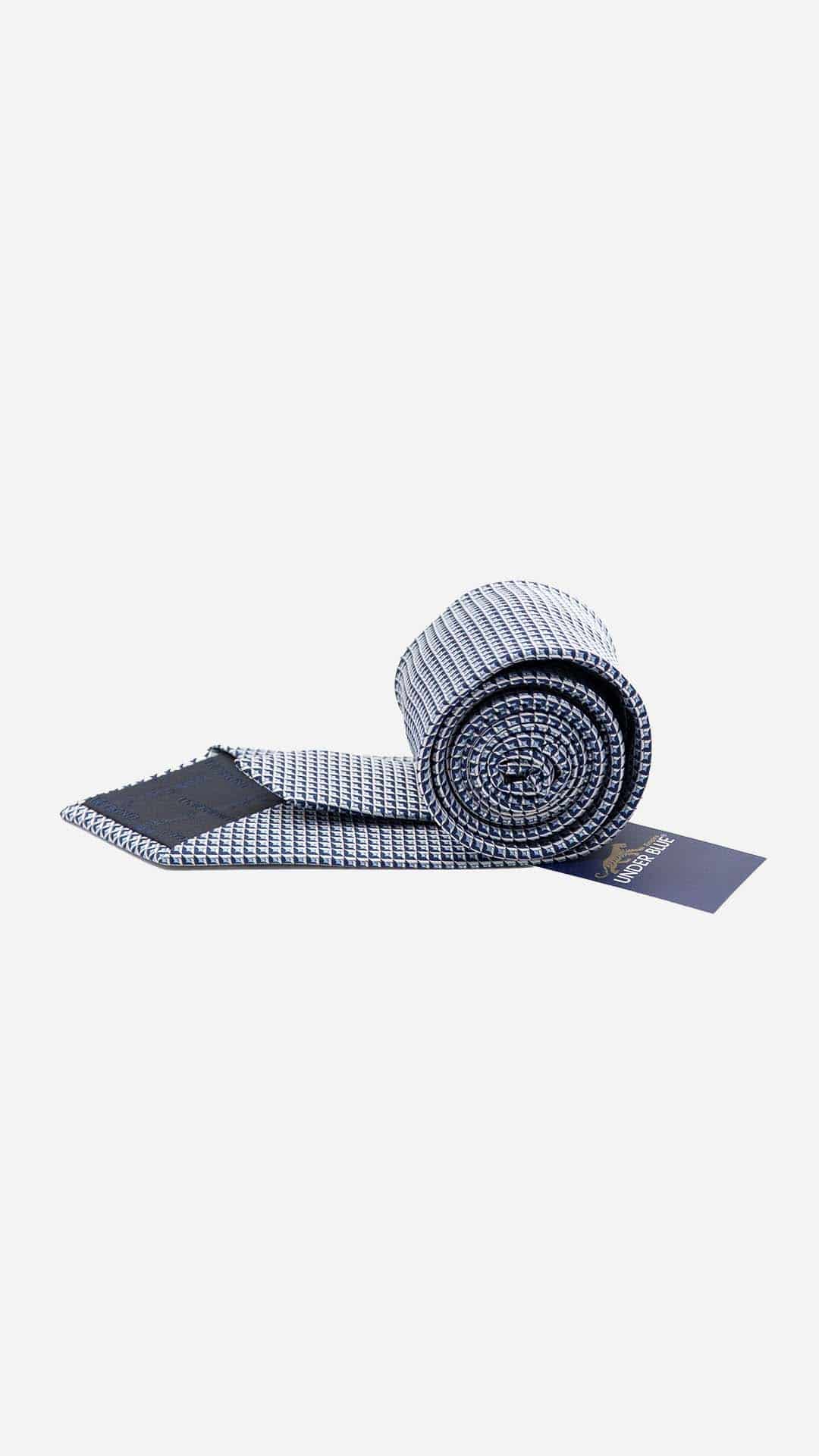 Gravata Axadrezada Azul Marinho