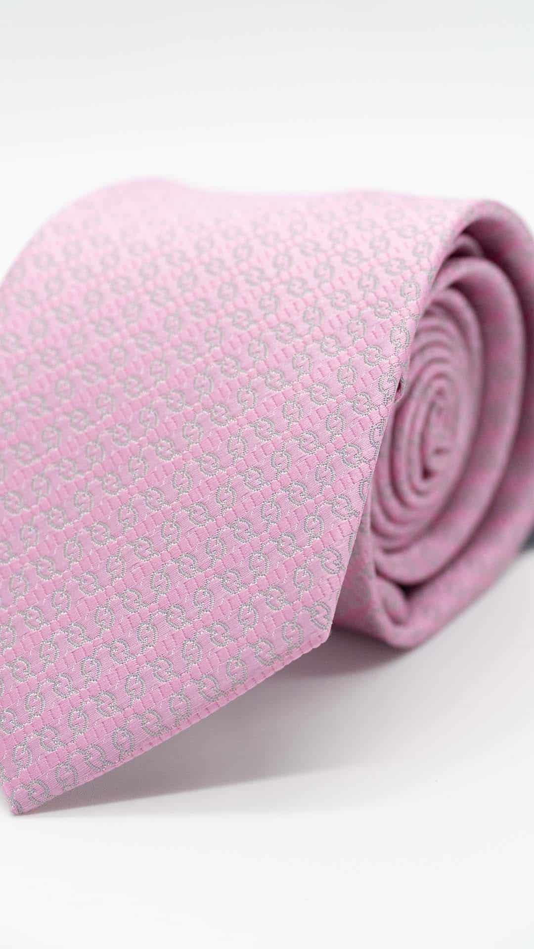 Gravata Regular Rosa com Padrão