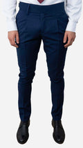 Calça de fato navy com fivela