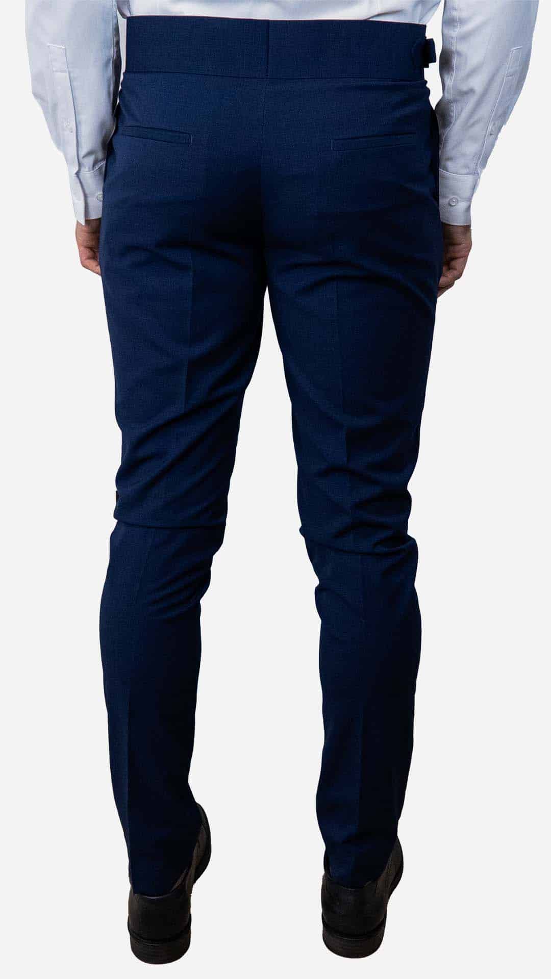 Calça de fato navy com fivela