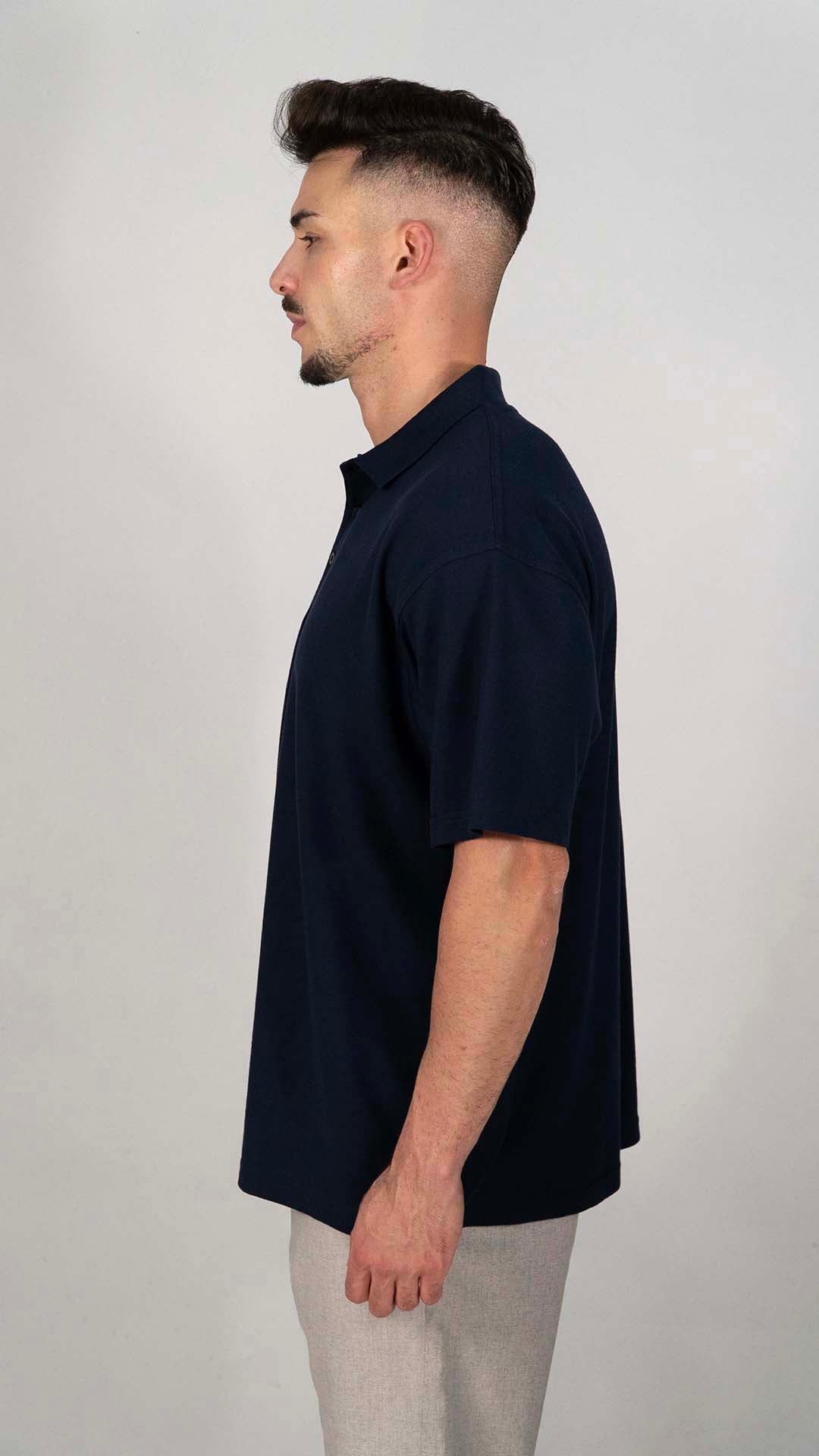 Polo Azul Marinho Liso