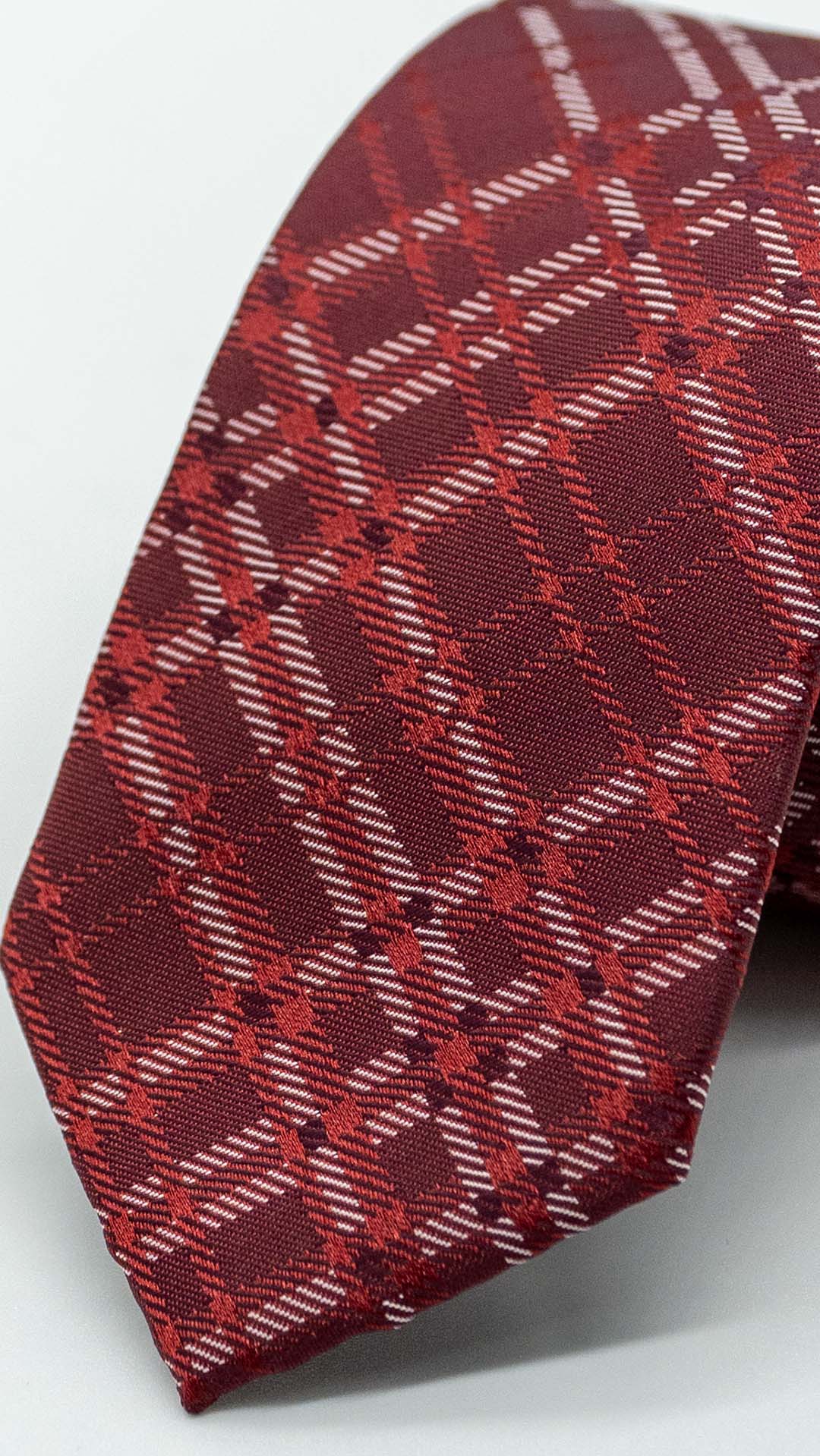 Gravata Skinny Burgundy com Padrão