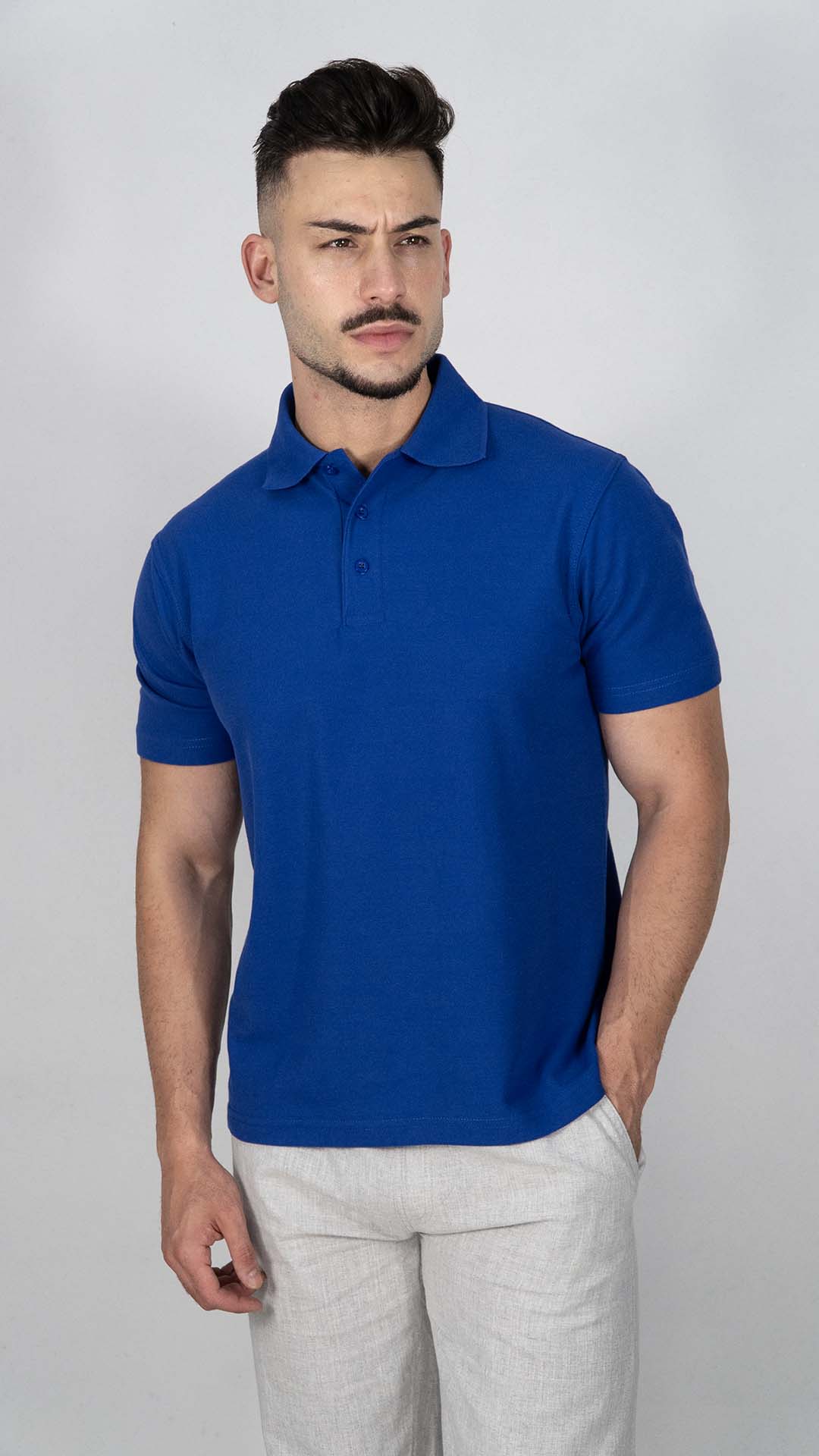 Polo Azul Liso