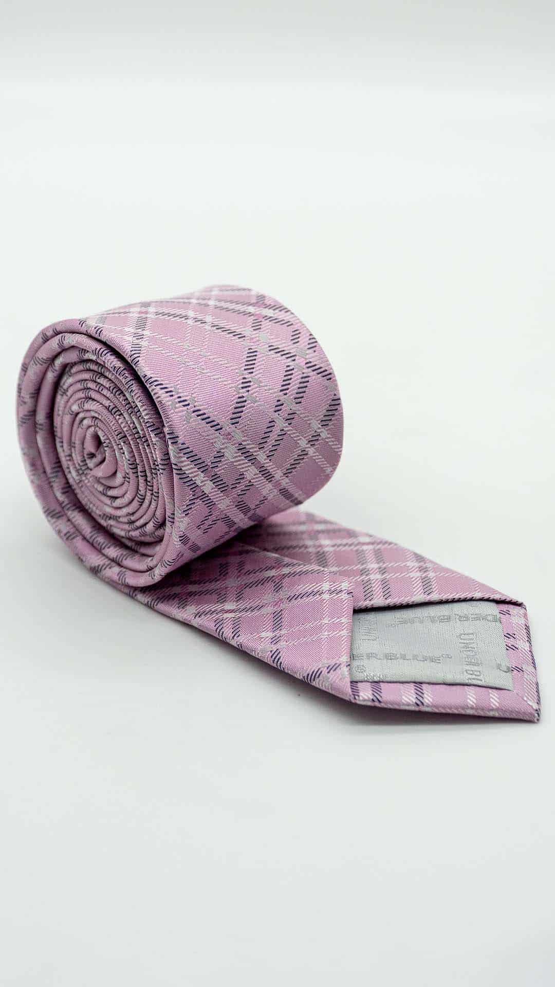 Gravata Skinny Rosa com Padrão