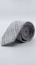 Gravata Skinny Grey com Padrão