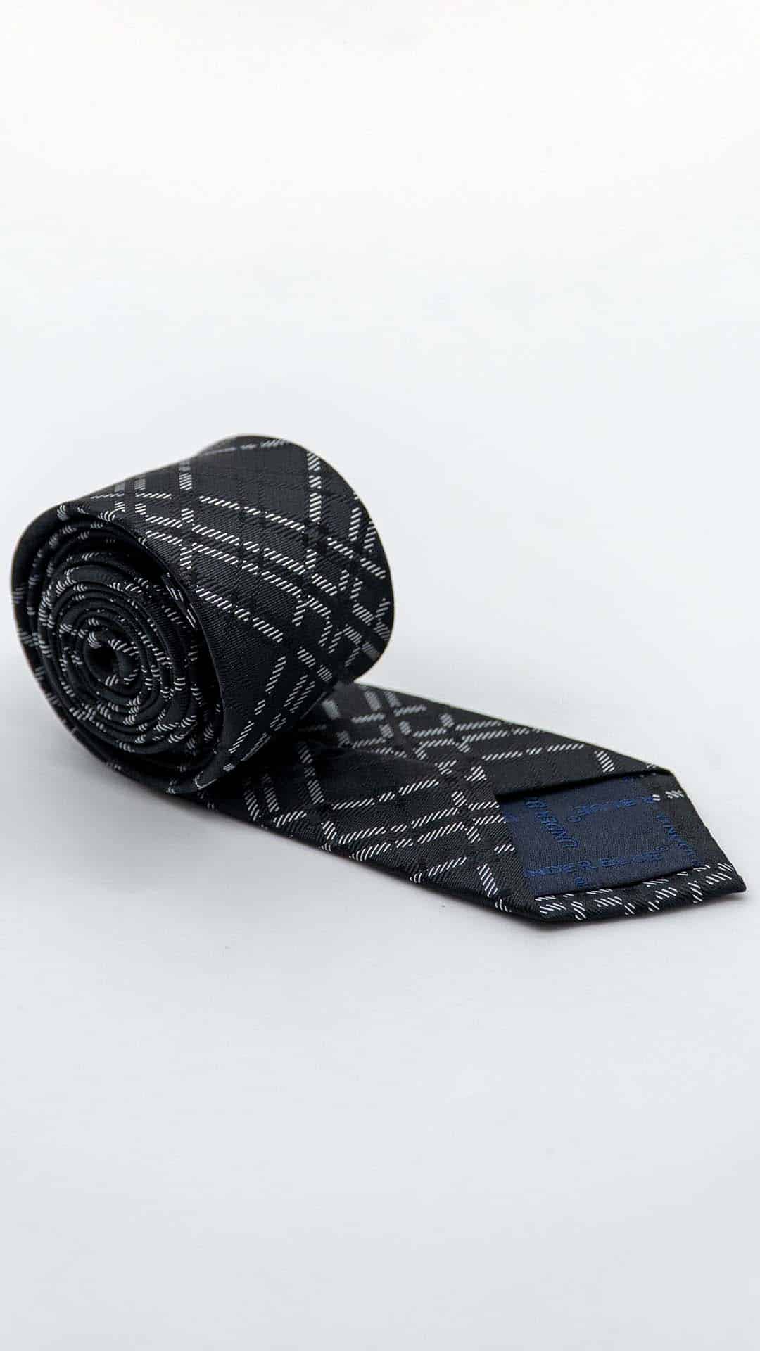 Gravata Skinny Black com Padrão
