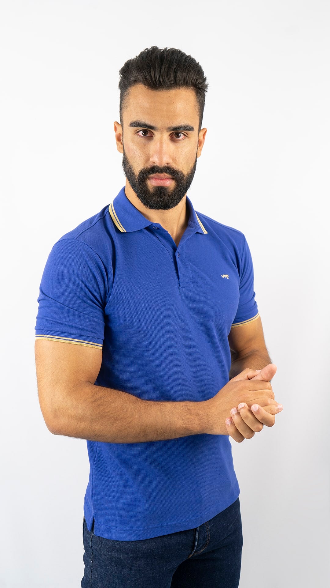 Pólo Stripe Azul Royal
