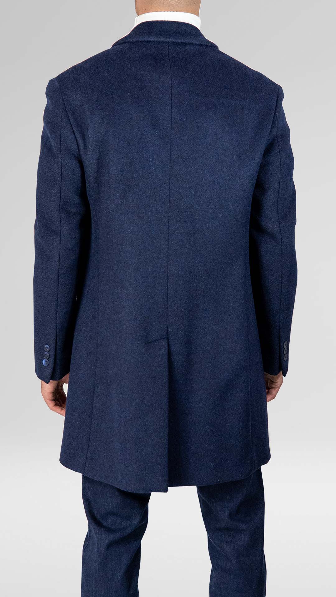 Sobretudo de Lã Azul Marinho