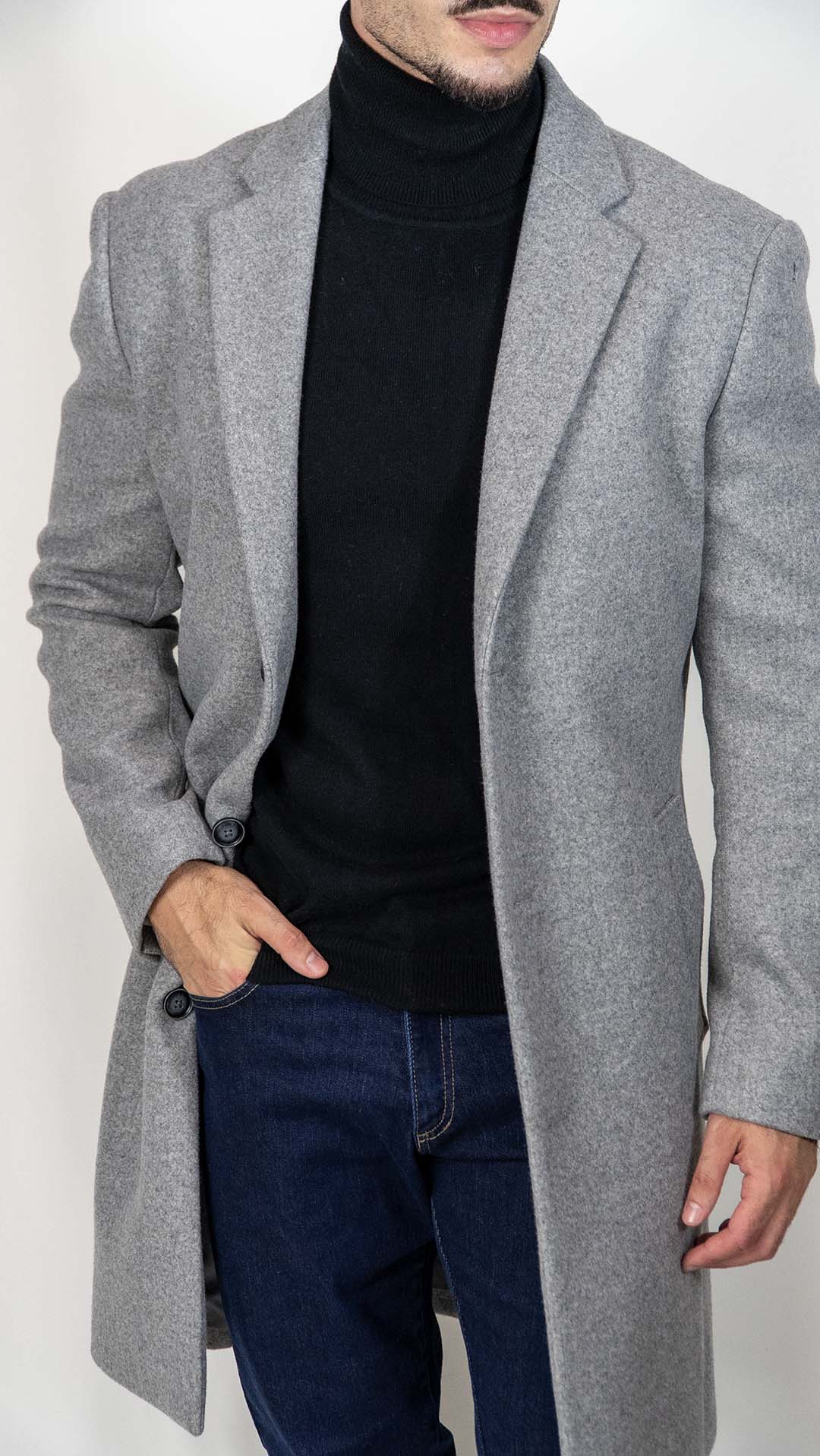 Sobretudo Cinzento Clássico