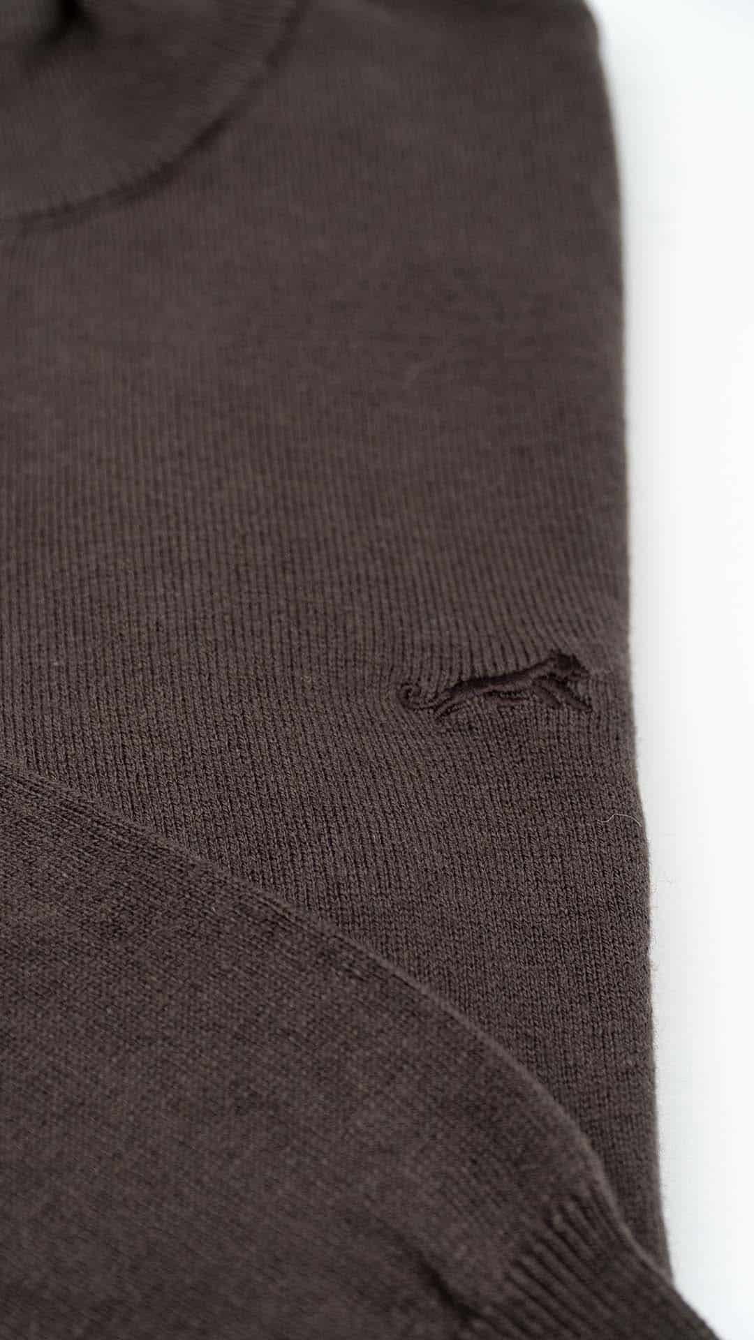 Camisola de Malha Castanho Escuro com Cotoveleiras