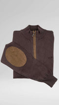 Camisola de Malha Castanho Escuro com Cotoveleiras