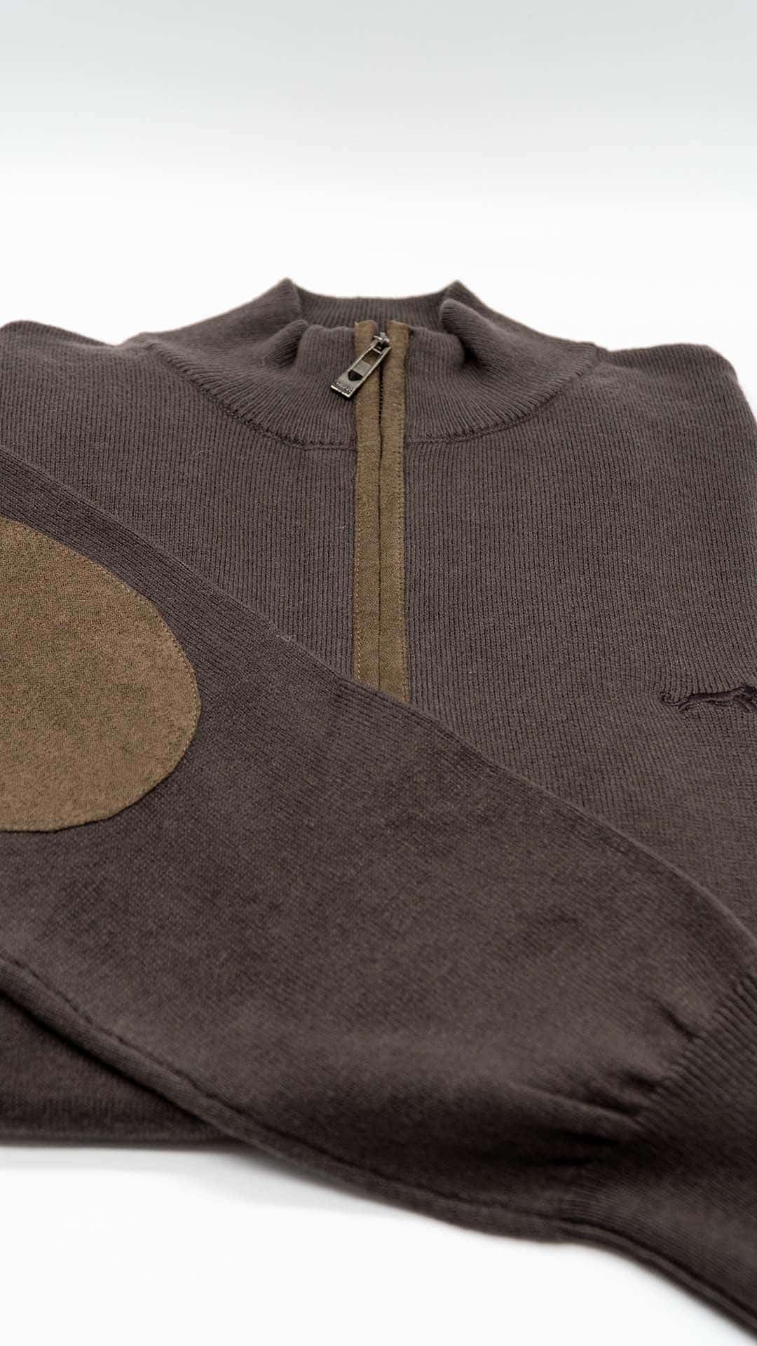 Camisola de Malha Castanho Escuro com Cotoveleiras