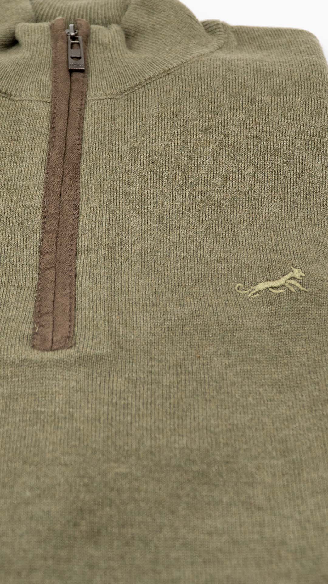 Camisola de Malha Verde Meio Fecho