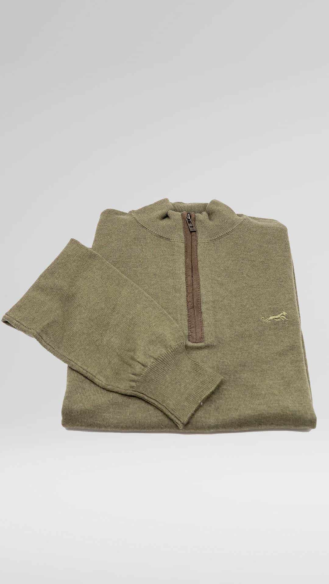 Camisola de Malha Verde Meio Fecho