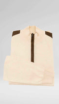 Camisola de Malha Bege Meio Fecho