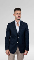 Blazer Azul com Botões Prateados