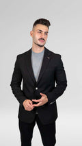 Blazer Preto com Botões Prateados