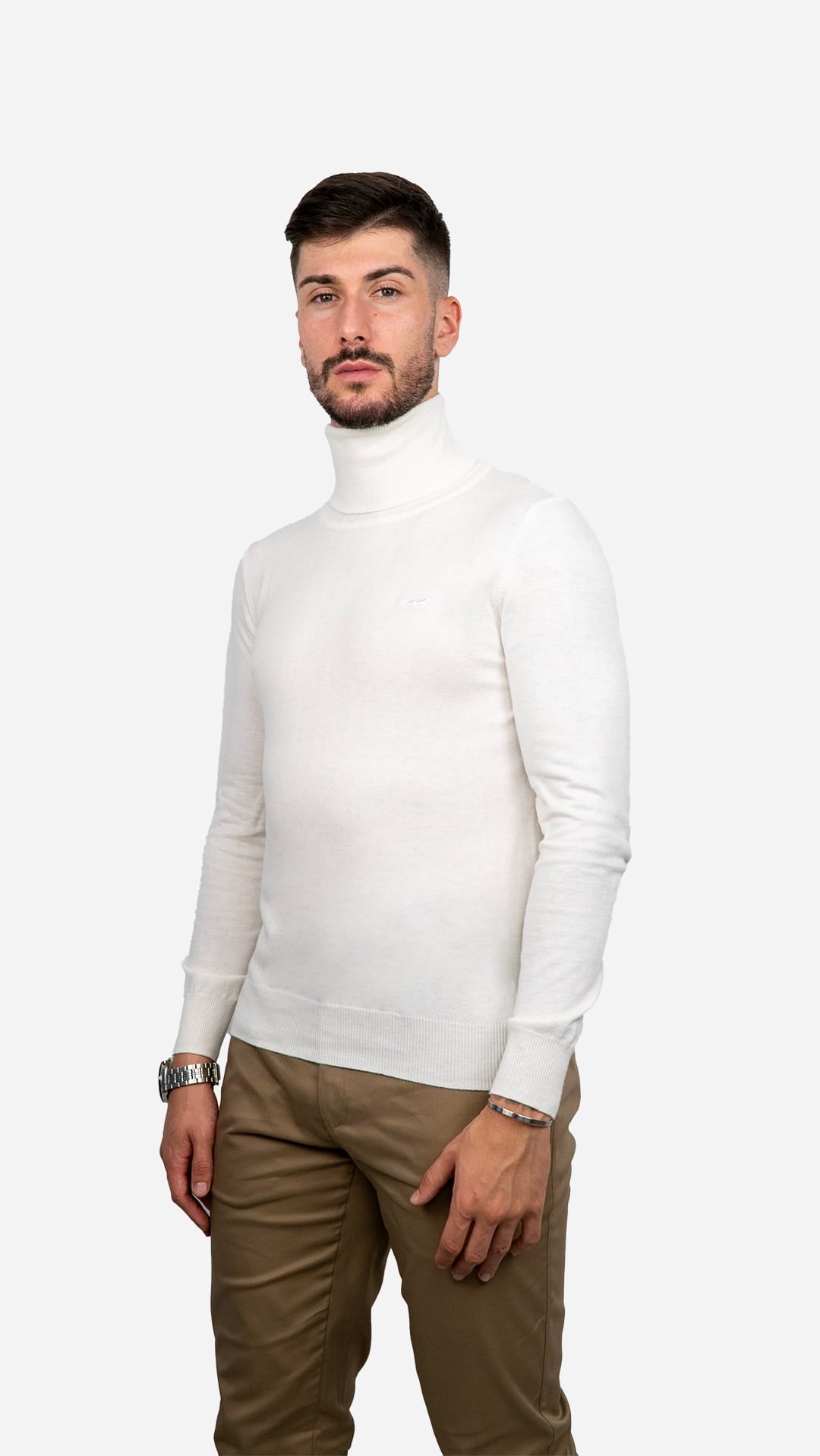 Camisola de Gola Alta Branca