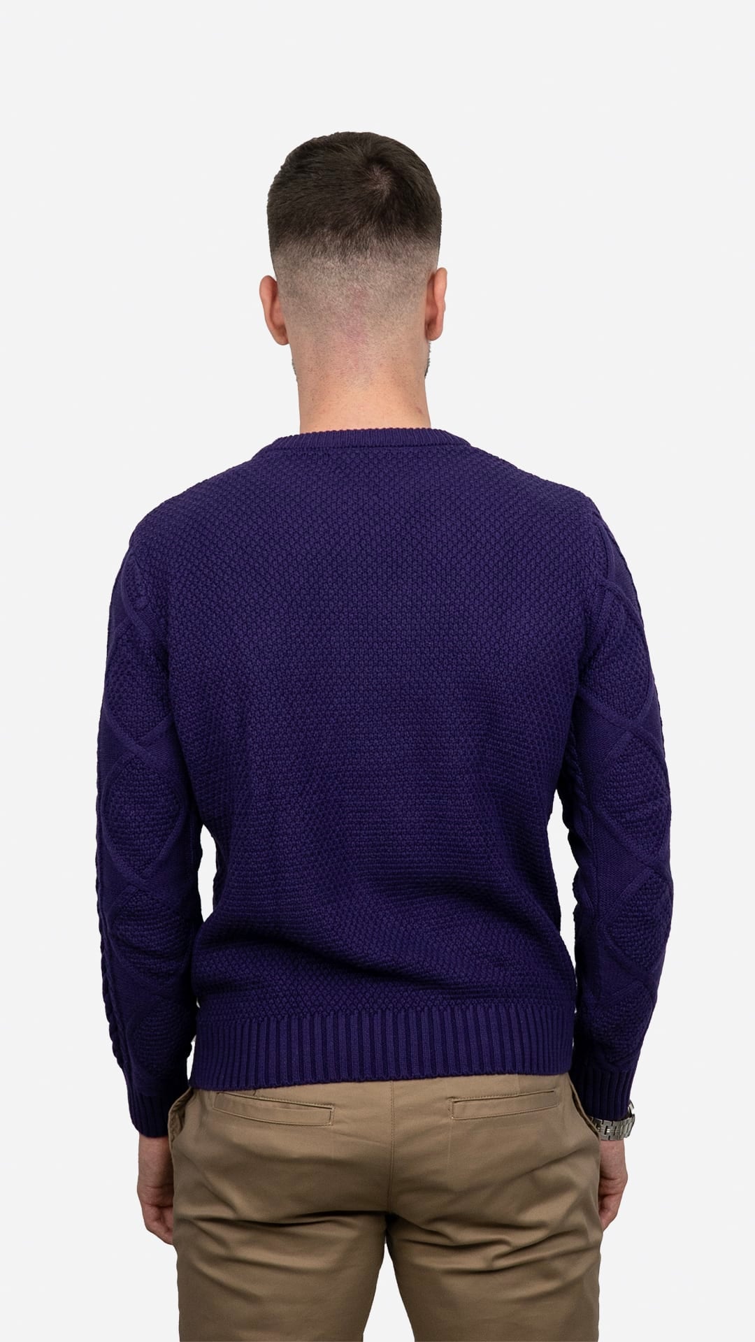 Camisola de Malha Roxa Entrançada