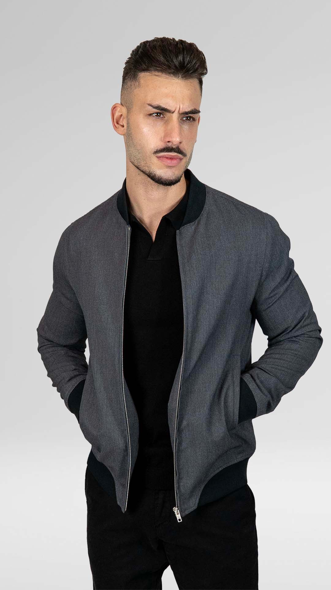 Bomber Básico Cinzento