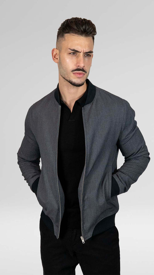 Bomber Básico Cinzento