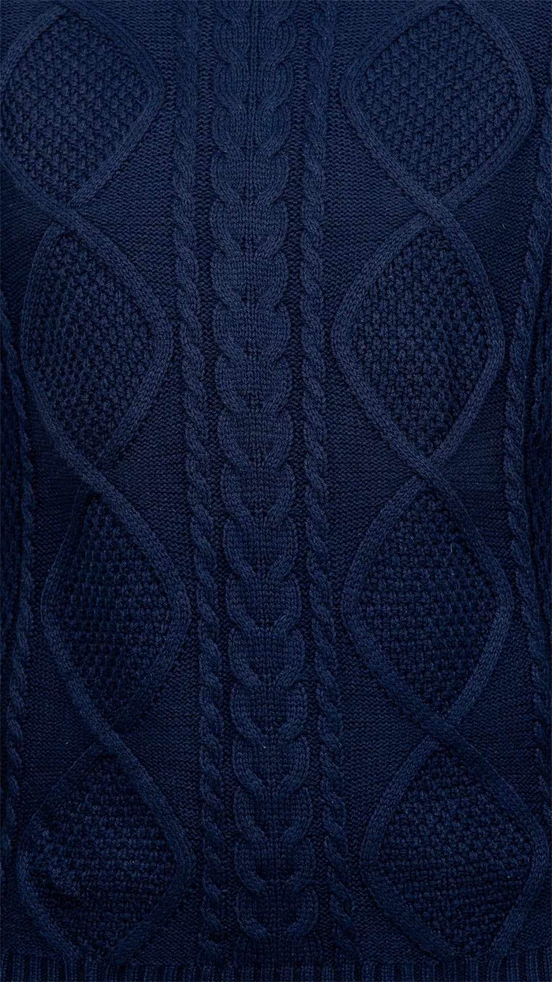 Camisola de Malha Azul Entrançada